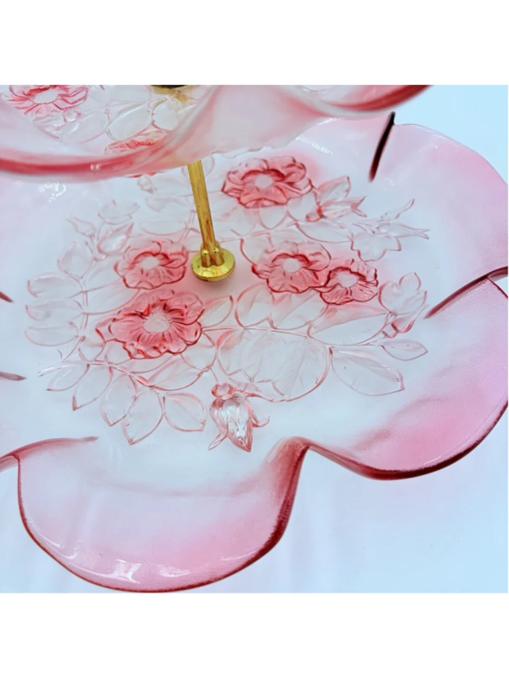 Vintage Mikasa Rosella Serving Stand Pink Two Tier